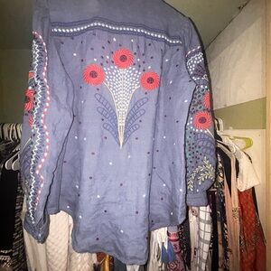 Sundance Canyon Sunset Shirt Button Down Embroidered Linen